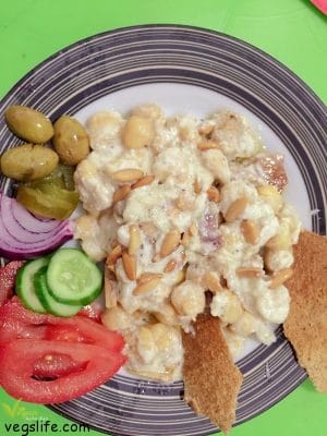 طريقة تحضير فتة الحمص النباتية